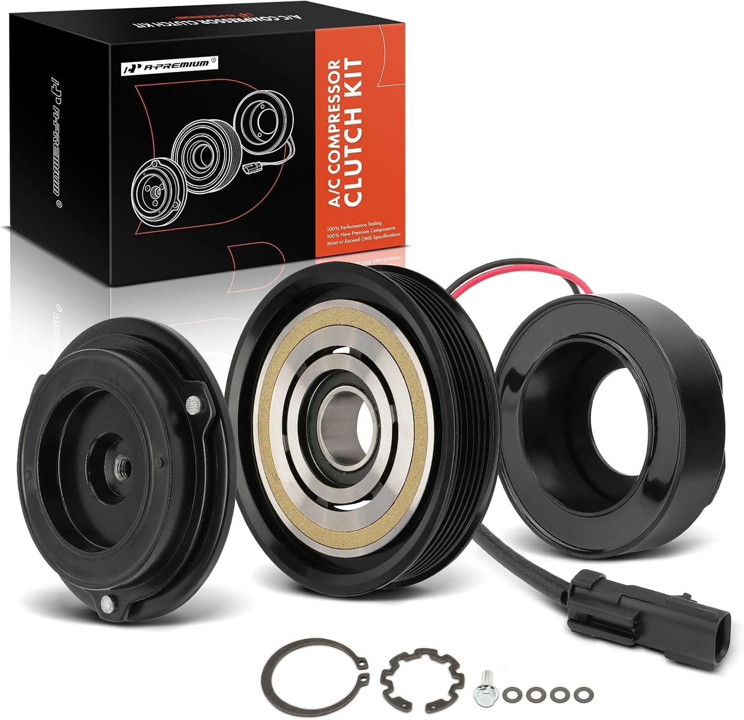 A-Premium AC Compressor Clutch Kit 2001-2007 Compatible with Dodge Grand Caravan, Chrysler Town & Country, 2001-2003 Voyager, 3.3L 3.8L
