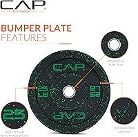 Vista 88 de CAP Barbell - Disco olímpico de goma para barra de pesas, para múltiples opciones