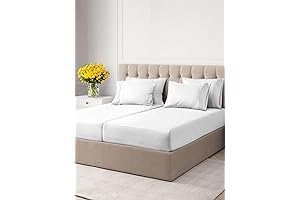 White Split King 7 Piece Sheet Set: Breathable Bedding Fit for Adjustable Beds