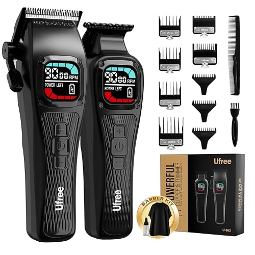 Ufree Professional Hair Clippers for Men, Barber-Grade Cordless Clipper &