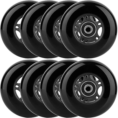 Inline Skate Wheels Outdoor & Indoor Blade Roller Skate Wheel 85a Roller Hockey Wheels w/Bearings ABEC-9 for Scooter Luggage Repair, 64mm 70mm 72mm 76mm 80mm Dia, 8-Pack