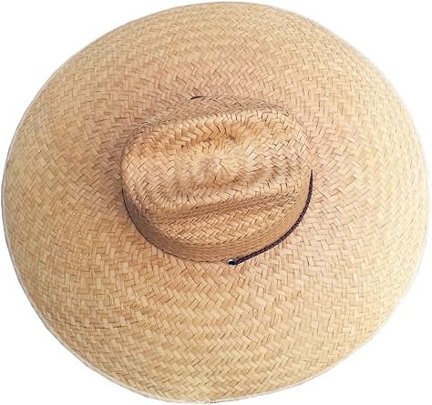 Double Weaved Hard Shell Shade Hat Large Fit Wide Brim Straw Hat Tan
