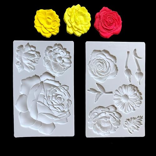 Miniatura 5 de Fondant Molds Camellia Baking Mold Sugary Chocolate Mold Drop Glue Table Decoration 1 Group 2 Pieces