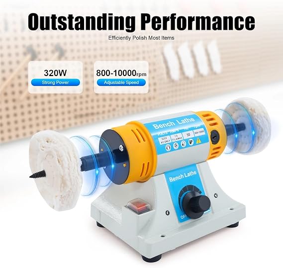 Lapidary Machine Adjustable Speed Polishing Machine, Tabletop Sanding and Machine， DIY Tool for Grinding and