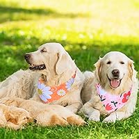 Vista 6 de Weewooday 8 bandanas para perro para verano, estampado de flores, baberos triangulares, bufanda, pañuelo, accesorios para perros, gatos, mascotas