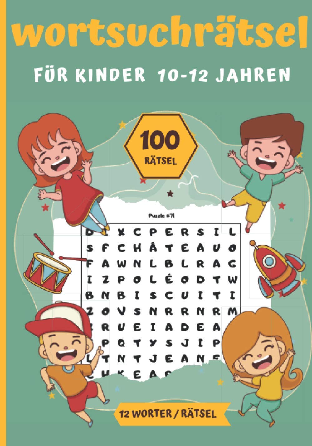 Wortsuchrätsel für Kinder 10-12 Jahren: 100 Rätsel-1200 Wörter | 1
