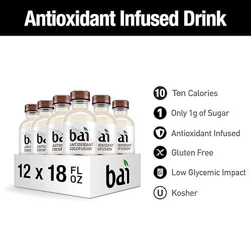 Miniatura 161 de Bai - Puna coco piña - Agua con sabor a coco y piña, bebida con infusión antioxidante, botellas de 18 onzas líquidas, paquete de 6