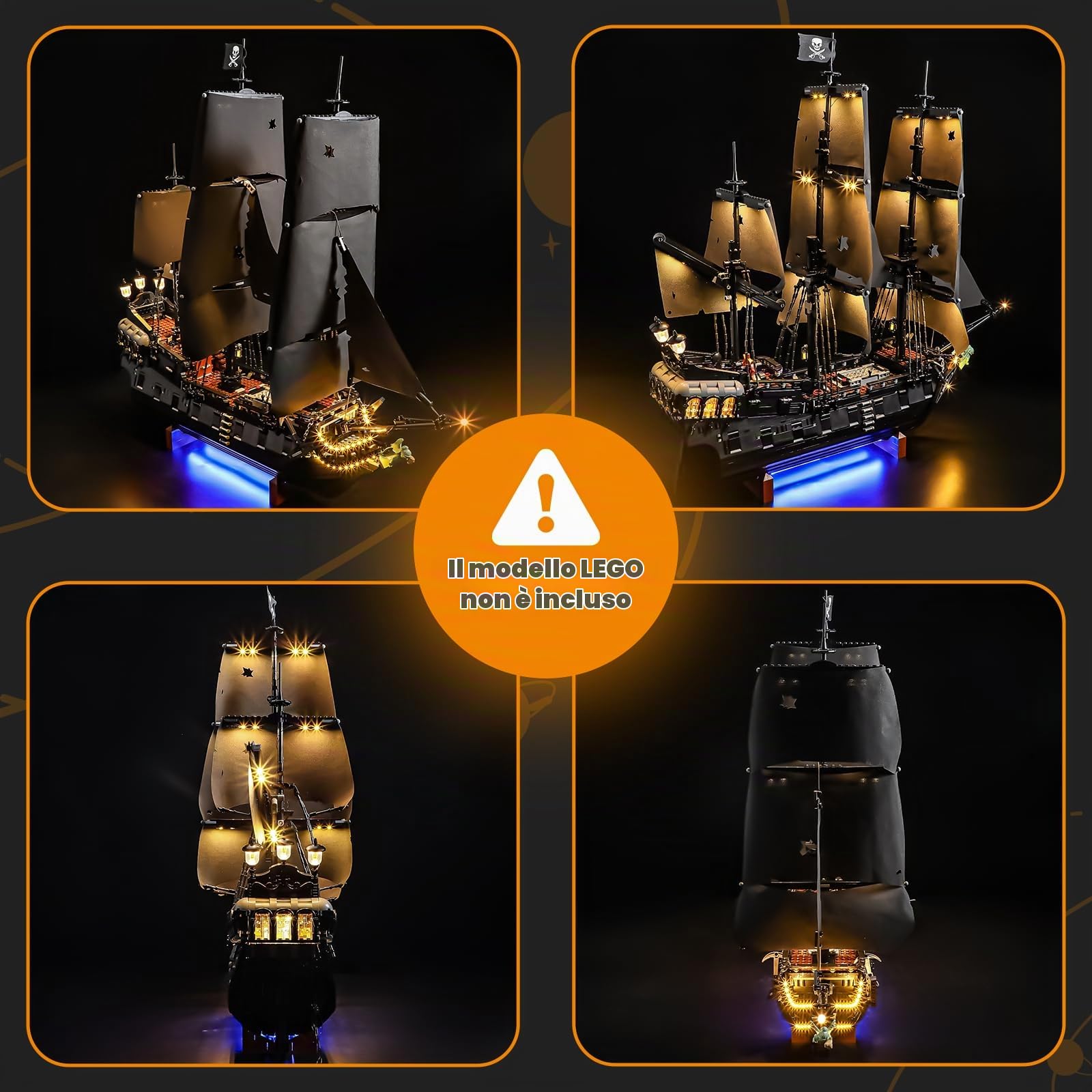 LIGHTAILING Set di Luci per Lego-10365 Nave pirata del Capitano-Jack-Sparrow Modello - Installazione facile, cablaggio nascosto, arredo casa e pronto da regalare (modello non incluso)