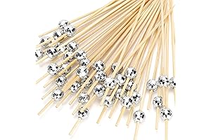 Cocktail Picks, Disco Ball Decorative Toothpicks for Appetizers, Drinks, Food