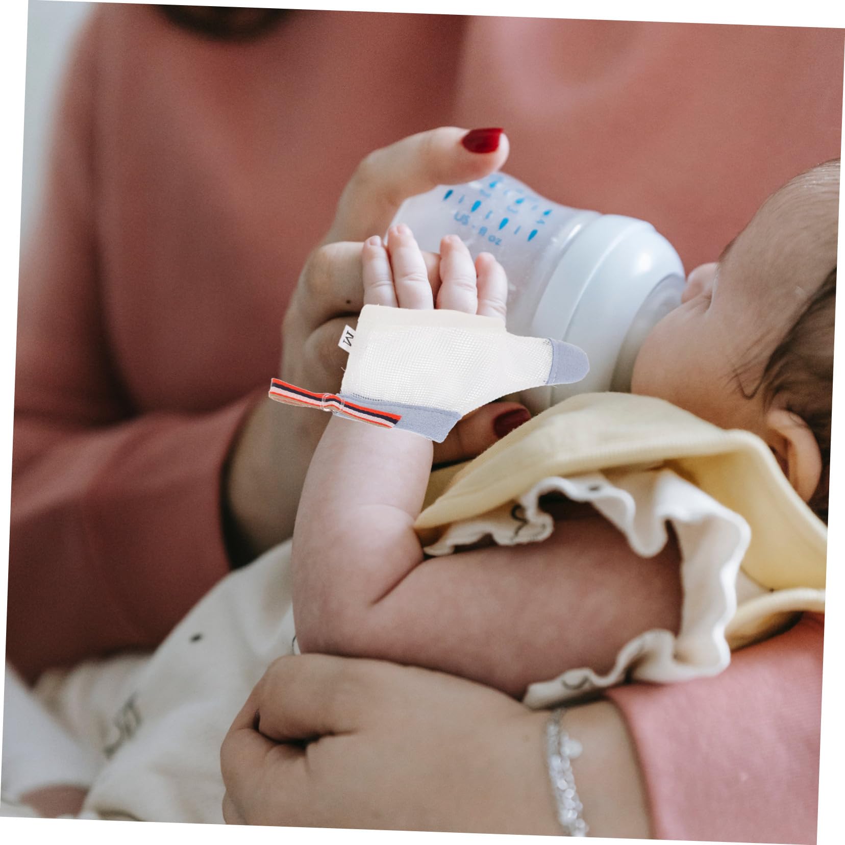 Babyhandschuhe gegen Fingerlutschen und Beißen 2 Paar Nylon Weiß | Babys und Kleinkinder, in 6-10kg, 9-15kg und 15-22, 5kg, zur Gewöhnung