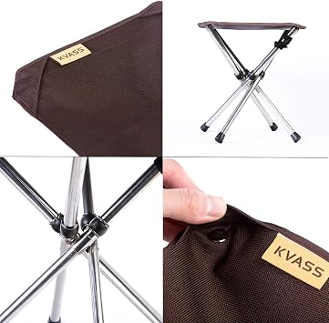 KVASS Camping Chair Foldable Outdoor Stool (Brown)