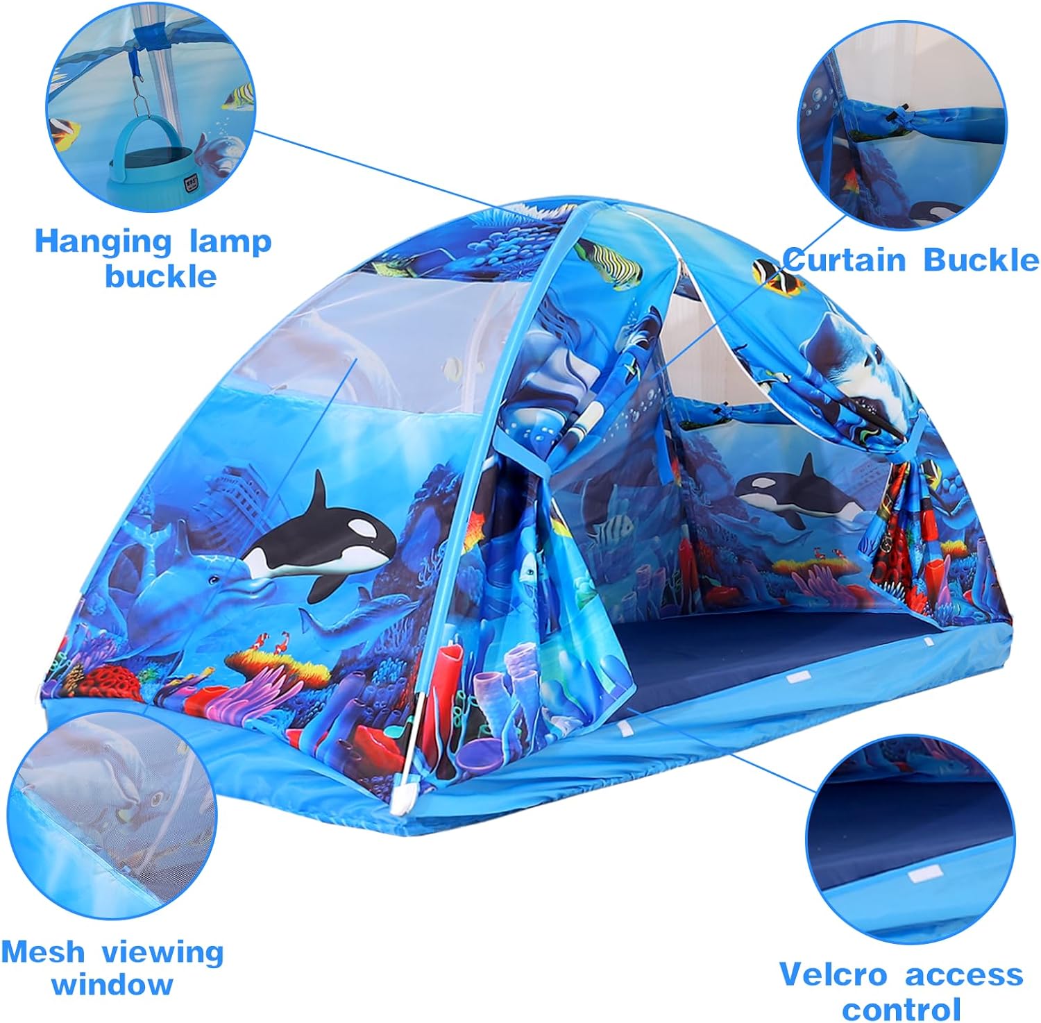 Kid Bed Tent -Twin Play Tent Dream Playhouse for Bedroom Decor Indoor Games Twin Size Bed Canopy by CRAWLBO