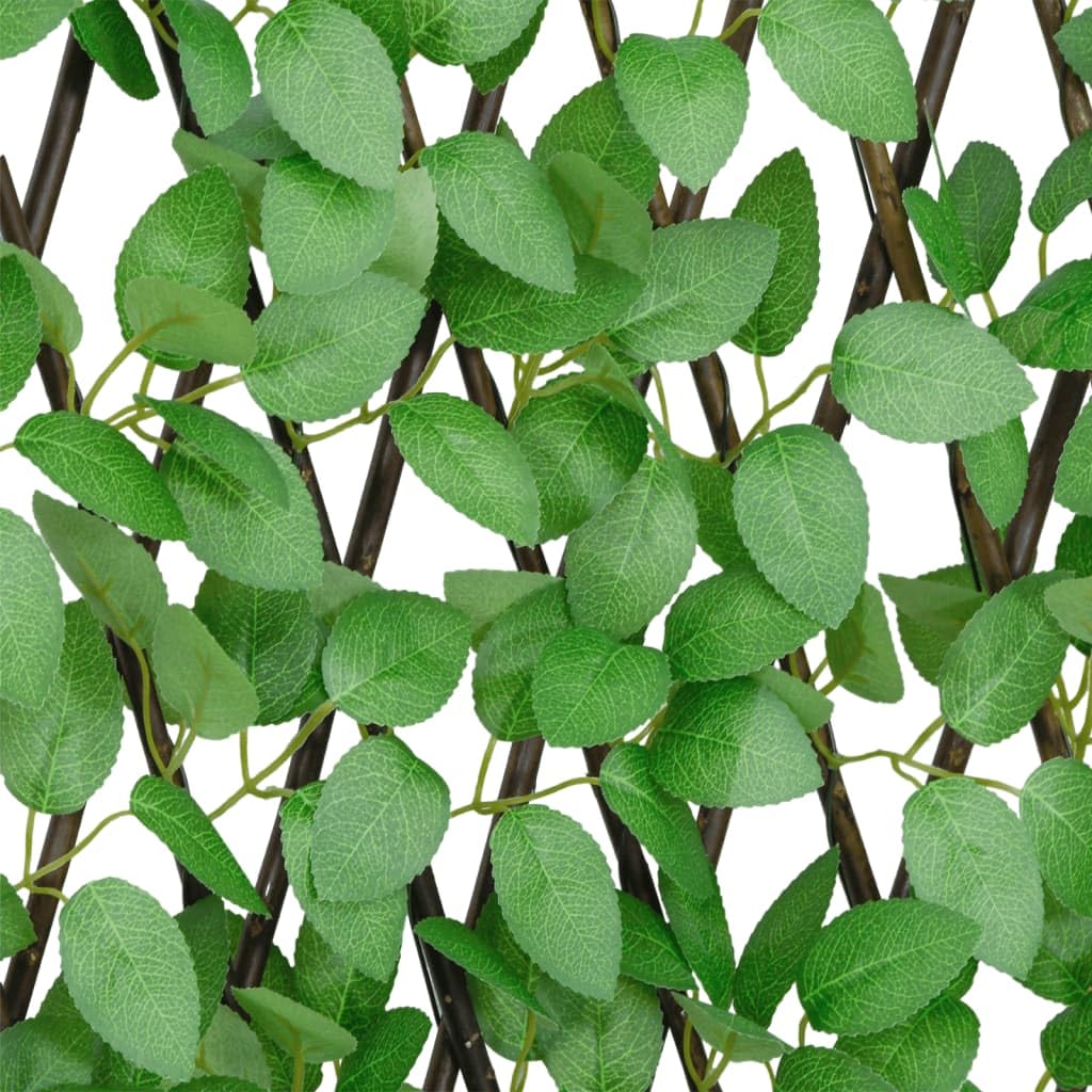 vidaXL Rankgitter mit Künstlichem Efeu 5 Stk., Sichtschutz Pflegeleicht Erweiterbar, Spalier für Terrasse Balkon Garten, Efeuzaun Hecke, 180x65cm