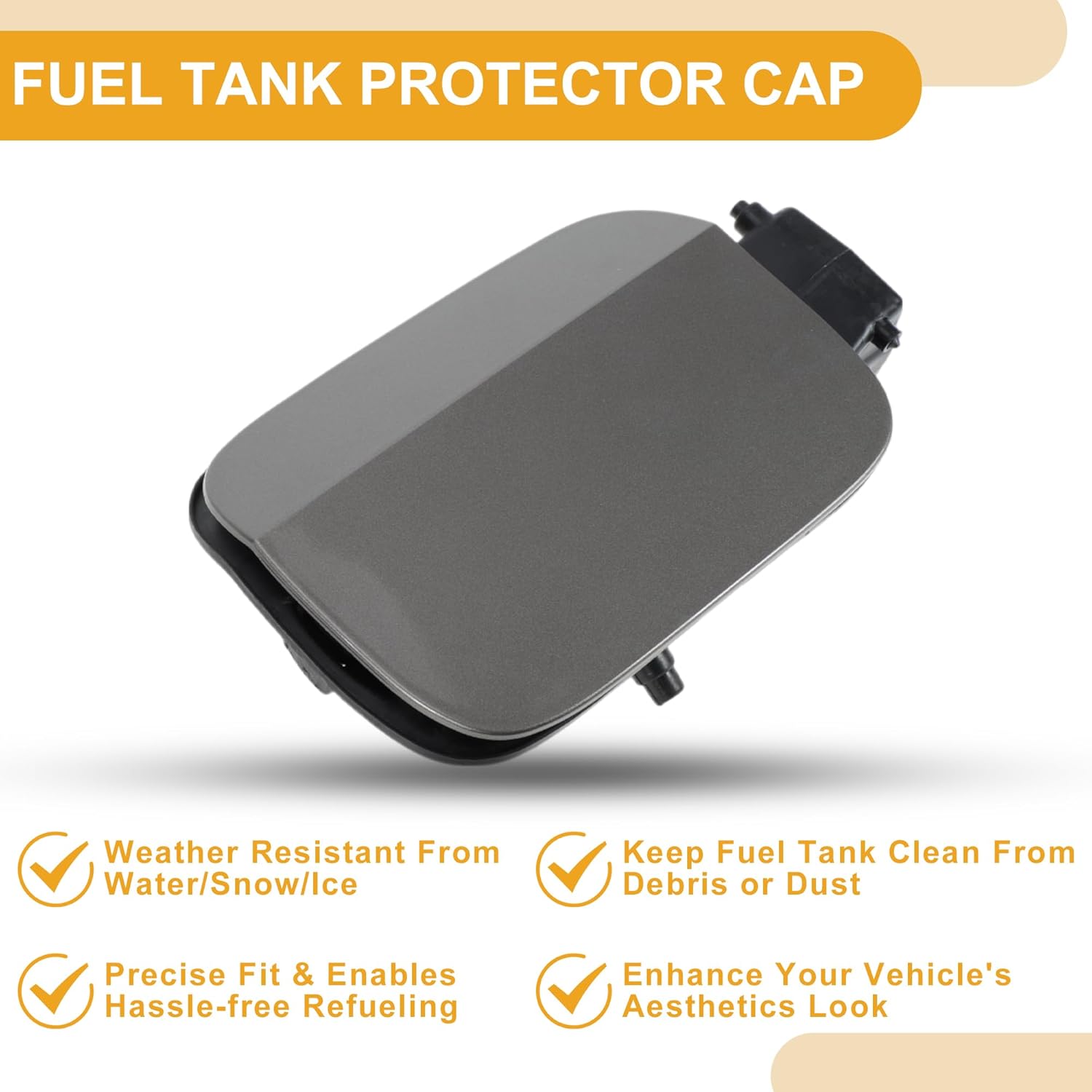 Fuel Tank Door Cap for Volkswagen Passat 2011-2018 Fuel Filler Flap Cover Bolt Type No.561809857B Titanium Gold Tone ABS Fuel Filler Door Gas Cap