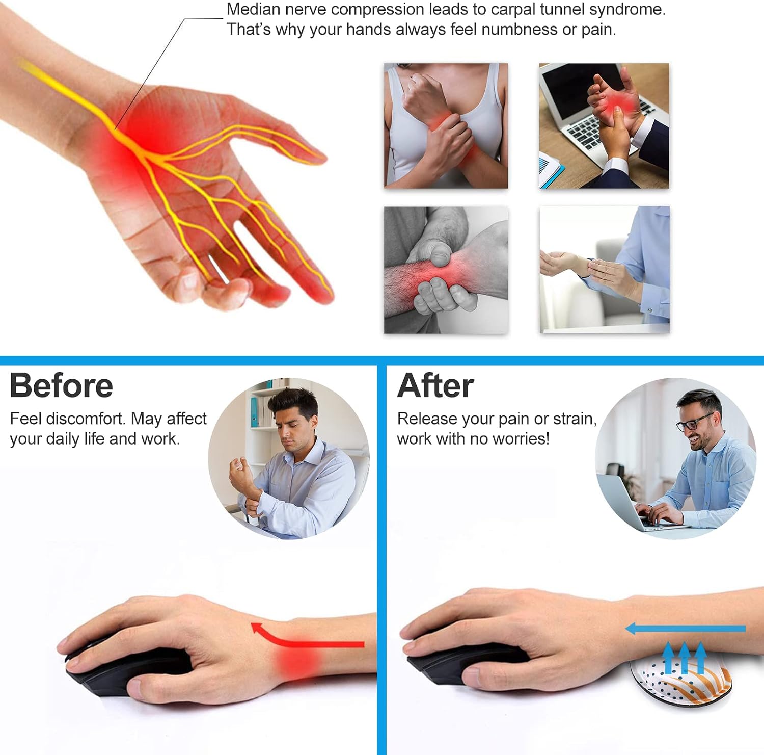 iLeadon Keyboard Wrist Rest + Mouse Pad + Mouse Wrist Rest Support Set, Memory Foam for Easy Typing Pain Relief, 3Pcs Keyboard Mouse Pad Set for Computer, Laptop, Home & Office - Tropical Plants