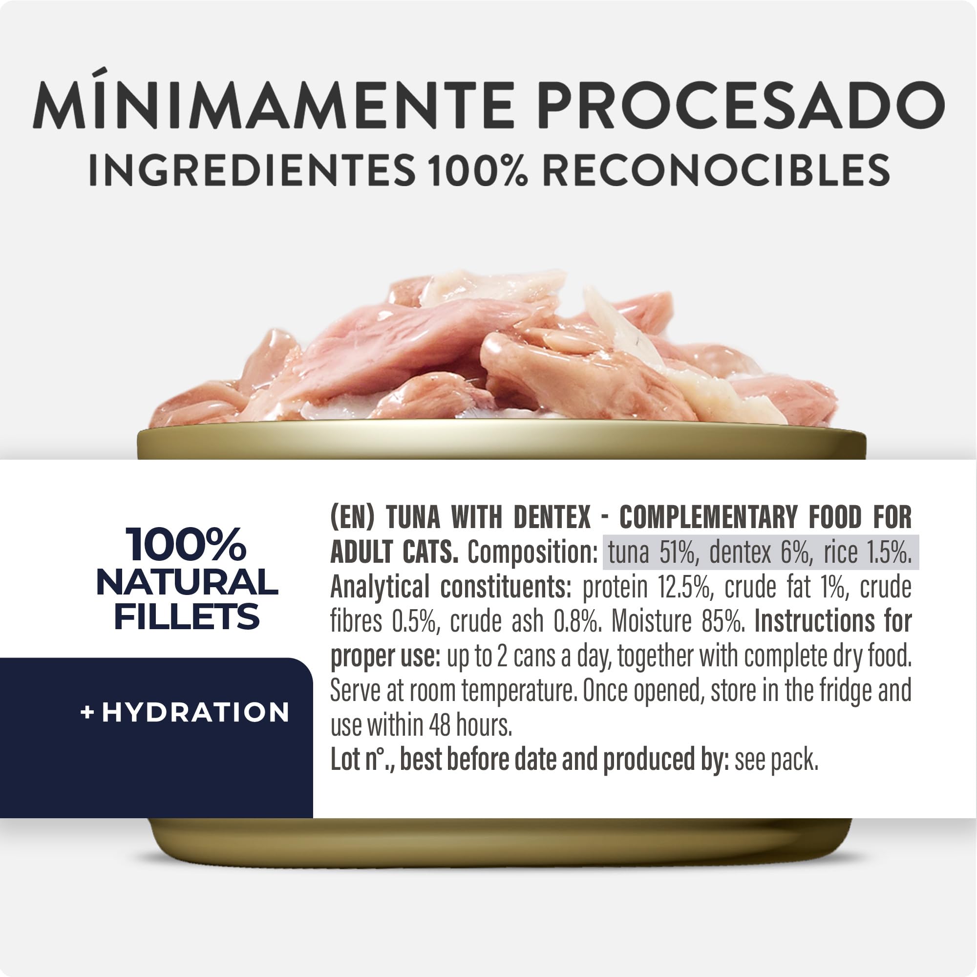 Schesir, Filetes de Atún con Merluza en Gelatina, Comida Húmeda Complementaria para Gatos, en Latas, Receta Original, 100% Natural, 12 x 70g