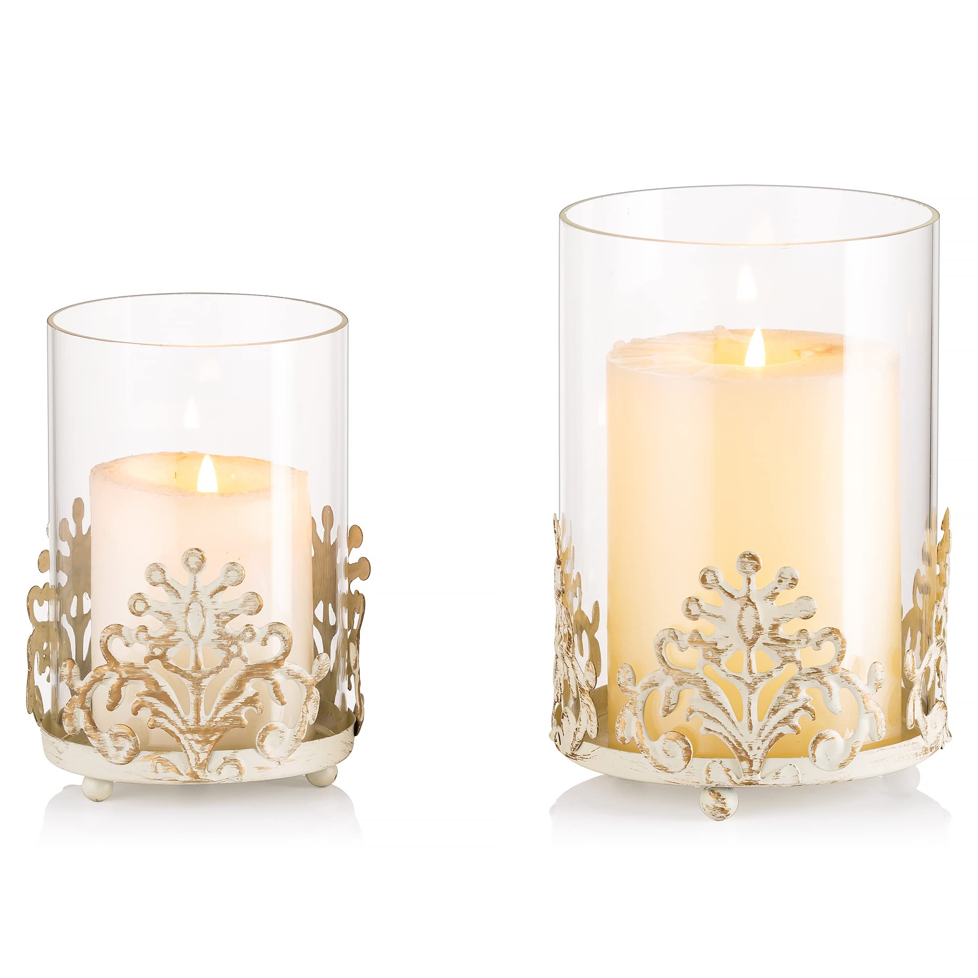 Romadedi Teelichthalter-Set – 6 Glas-Windlichter Mit Goldakzent, Modernes Design