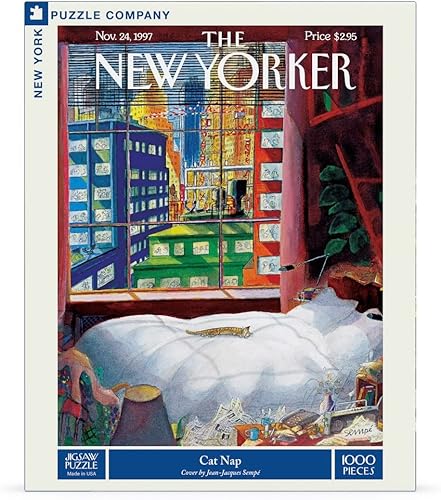 Miniatura 15 de New York Puzzle Company - New Yorker Cat's Eye View - Rompecabezas de 1000 piezas para noches de juego familiares por Jean-Jacques Sempé Vista