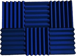 6 Pack Blue Acoustic Wedge Studio Foam Sound Absorption Wall Panels 2" x 12" x 12"