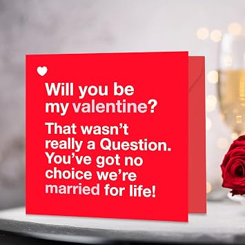 Funny Valentines Day Card for Husband or Wife - Valentine's Day Card for Him or Her - Valentine's Day Cards for Fiance Fiancee - Married For Life Valentine's Day Card