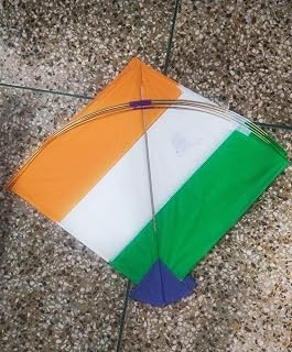 BishtHub Tiranga Kites Medium Size Tricolor Kites Patang Outdoor Games- Pack of 30