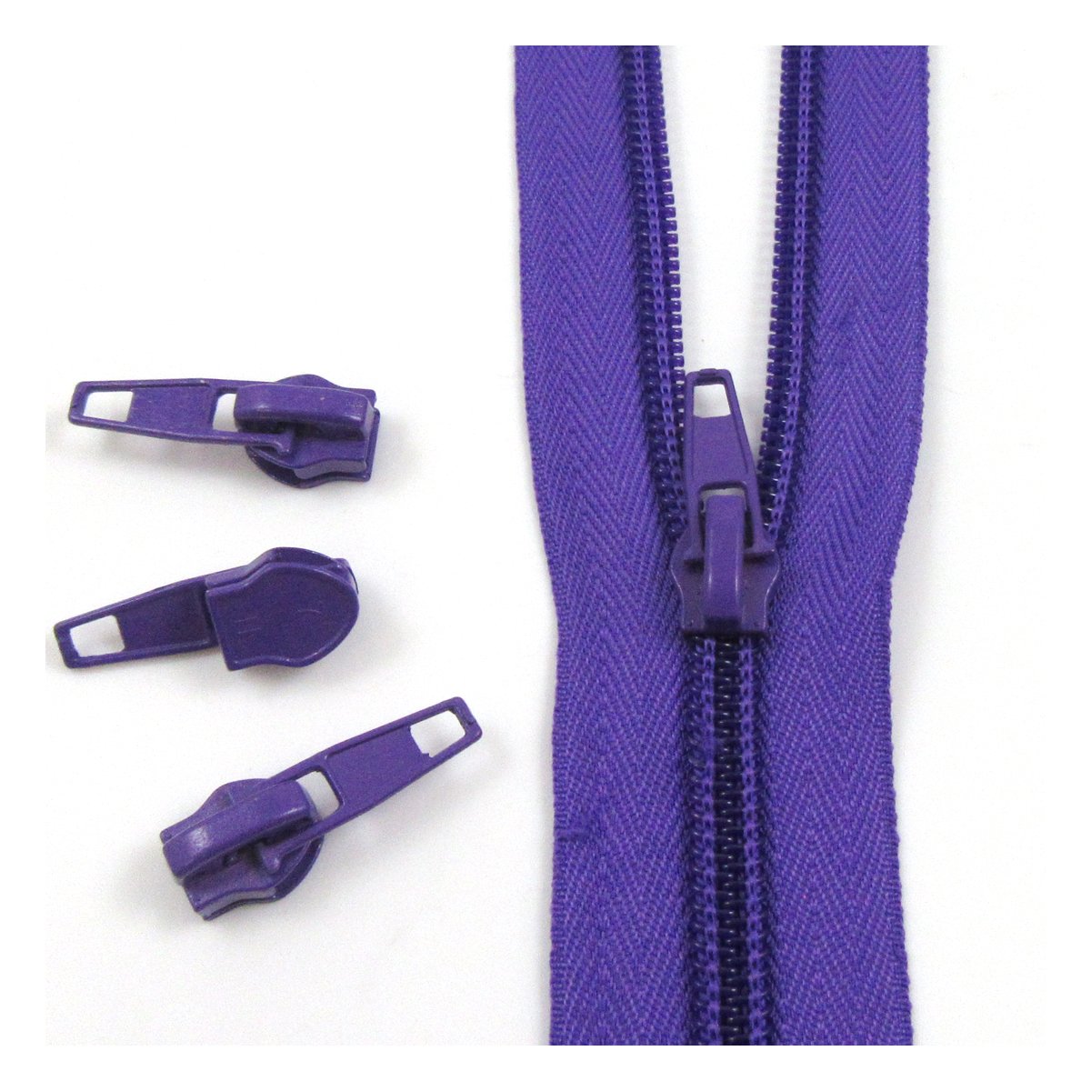 Beads4crafts Purple No5170 10 Metres + 20 Sliders No.5 Continuous Zip With Auto Lock Slider 25 Colours Zippers Cushions Upholstery (Purple No5170)