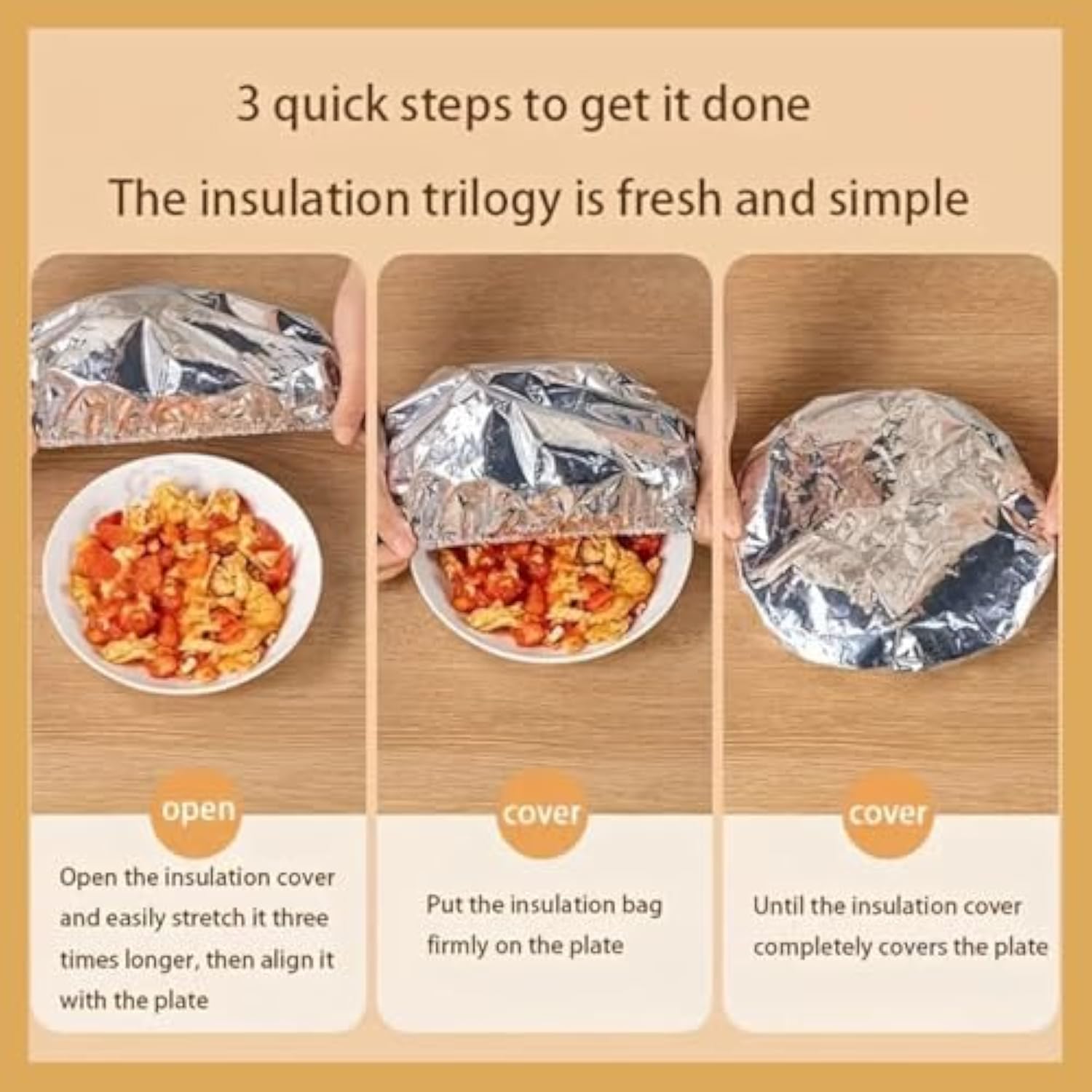 Coperture per Alimenti per Esterni, Riutilizzabili, in Foglio di Alluminio, Elastiche, per Ciotole, da Cucina, per Conservare la Freschezza, Pellicola Isolante, per Asporto, Casa, Picn (30 pz)