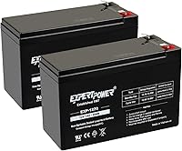 ExpertPower 12V 7Ah SLA Rechargeable Battery 2-Pack for Alarms, UPS, Ride-On Toys, Kids Cars & Fire Safety
