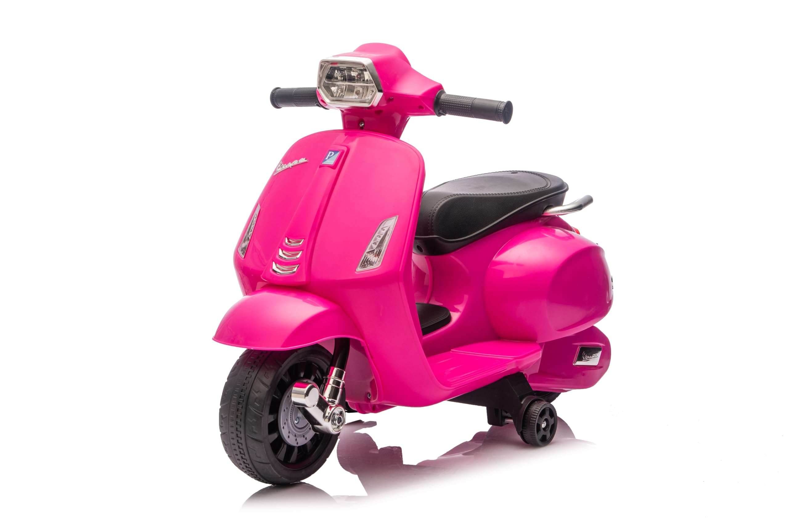TOYSCAR Moto Elettrica Bambini Mini Vespa Elettrica per Bambini 18-36 Mesi, Moto per Bambini 6V con Licenza Ufficiale Piaggio, Luci LED, Clacson, Pedale, Ruote Stabilizzatrici (Rosa)