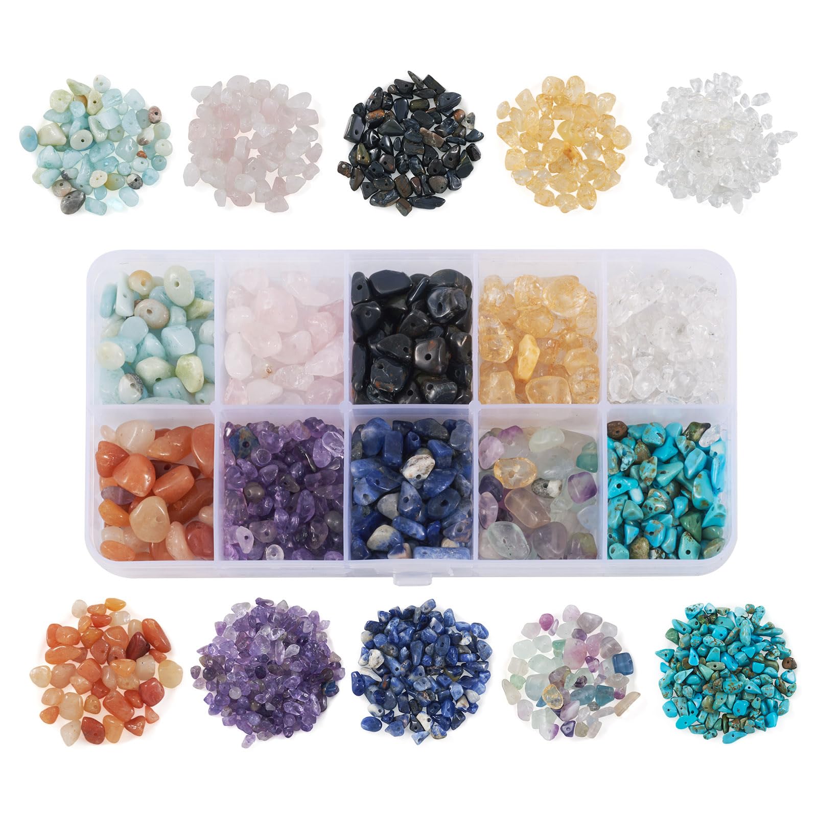 Amazon | Beadthoven さざれ石 天然石 ビーズ 穴あき 約130g入り 10