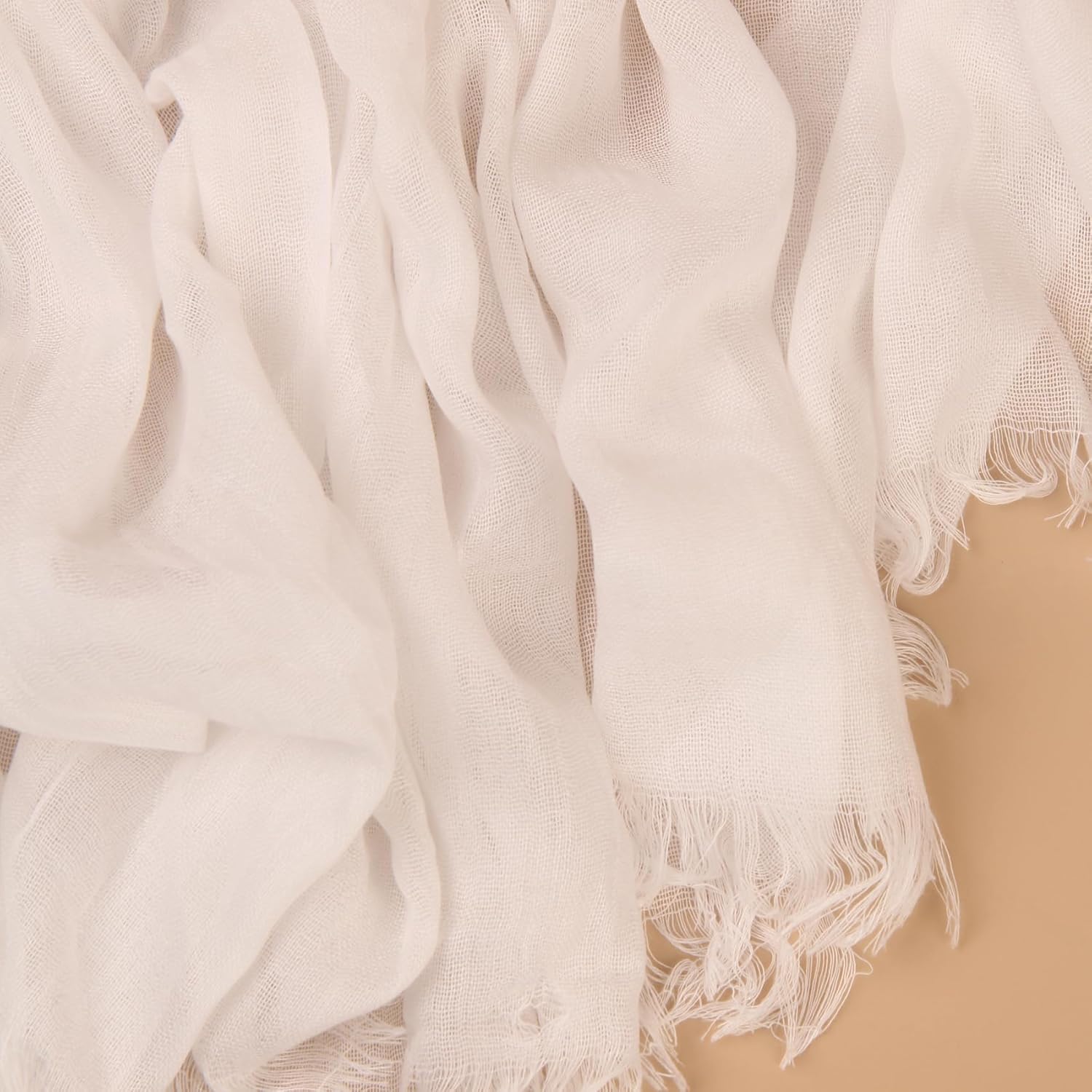 Pure Color Cotton Linen Shawl Hijab For Muslim Women Oversized Lightweight Pashmina Headwraps Scarf With Tassels - Image 5