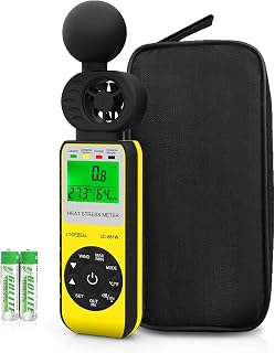 LYCEBELL 881W Anemometer WBGT Heat Stress Meter: Wind Speed, Humidity, Temp Gauge with Alarm for HVAC & Outdoor Safety