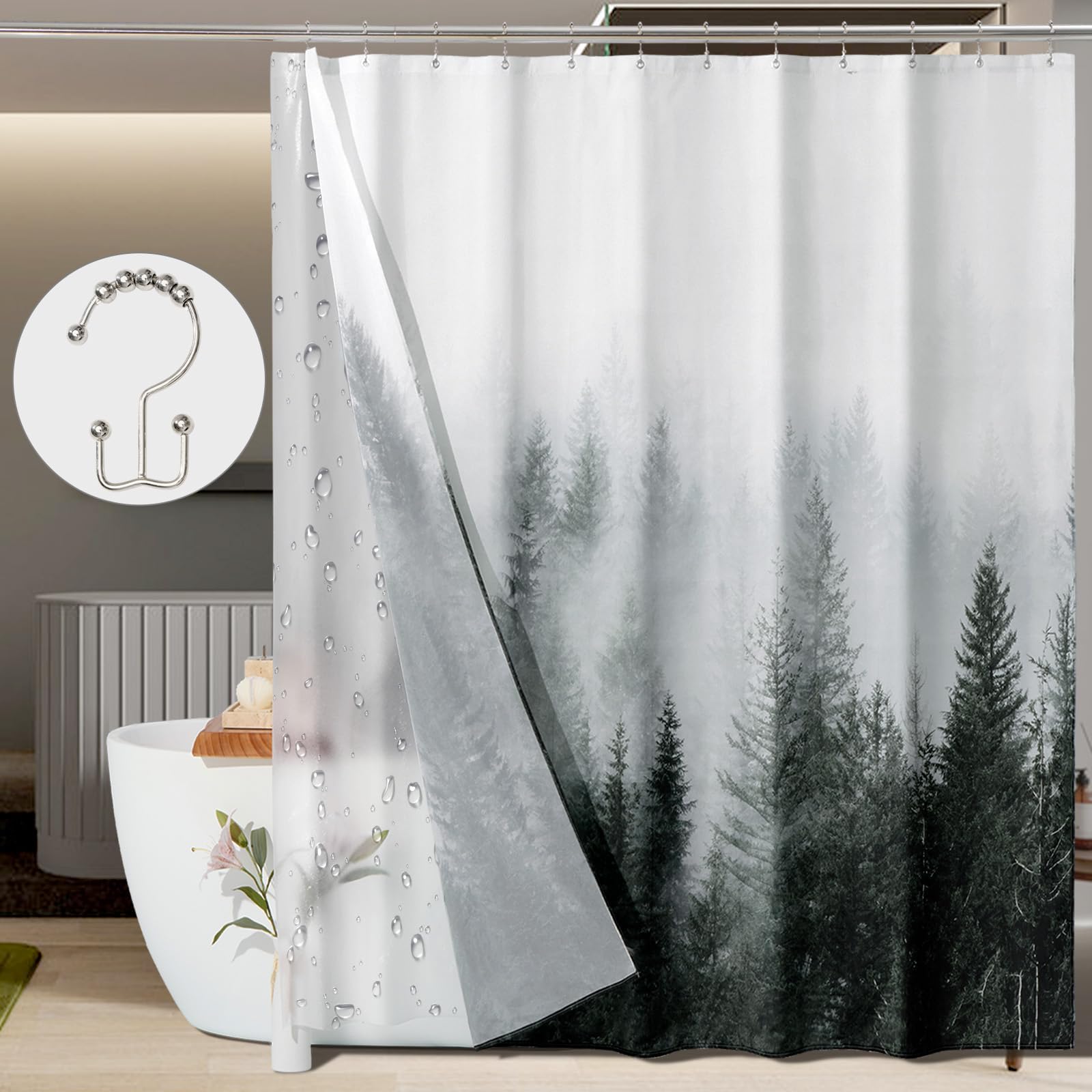 ORTIGIA 3-in-1 Shower Curtain Set