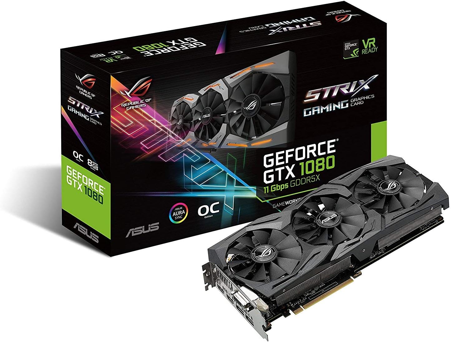 ASUS ROG-STRIX-GTX1080-O8G-11GBPS ROG Strix GeForce GTX 1080 8GB