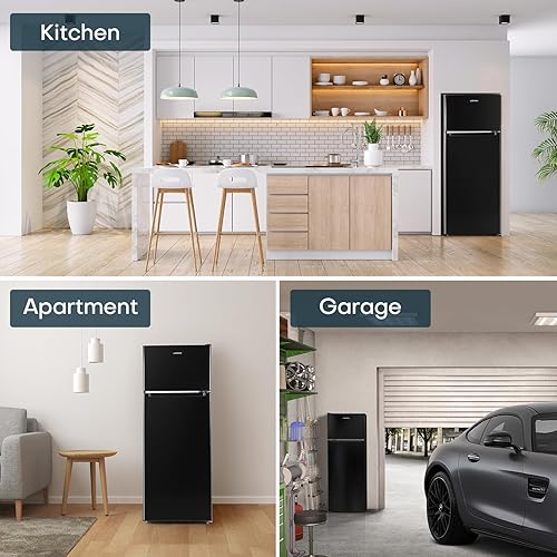 Miniatura 7 de Upstreman 7.7 Cu.Ft. Double Door-Apartment Size Fridge with Large Capacity Top Freezer, Adjustable Thermostat Control, Reversible Door