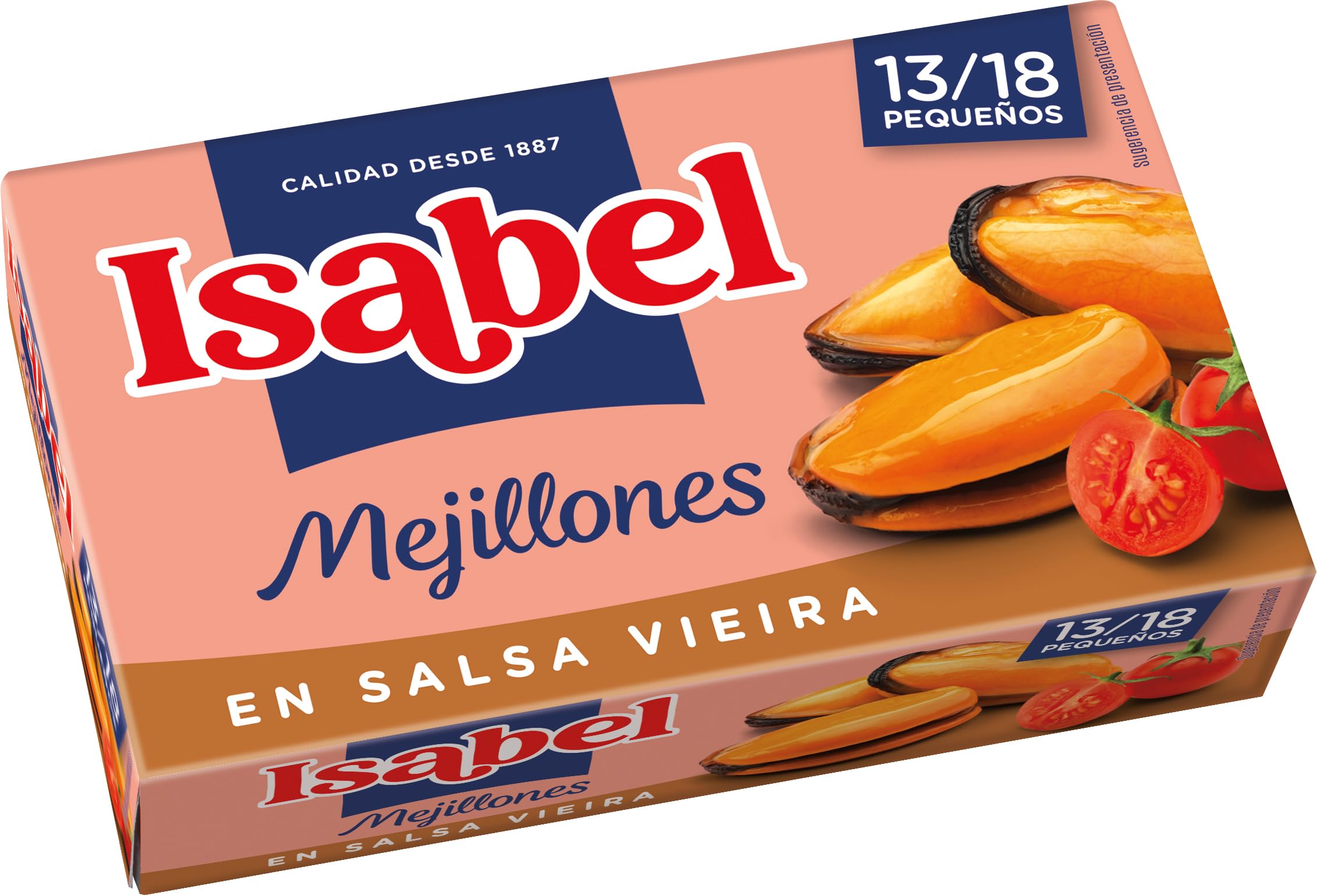 Isabel mejillones en salsa vieira 13-18 piezas, 1 pack de 3 latas de 115gr