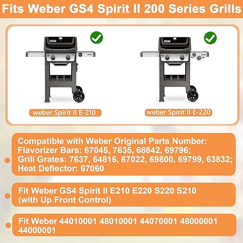 Miniatura 35 de Piezas de parrilla para Weber Spirit 2 Piezas de parrilla GS4 Spirit II E210 S210 E220 S220, repuesto para barras aromatizantes Weber GS4 Spirit 2