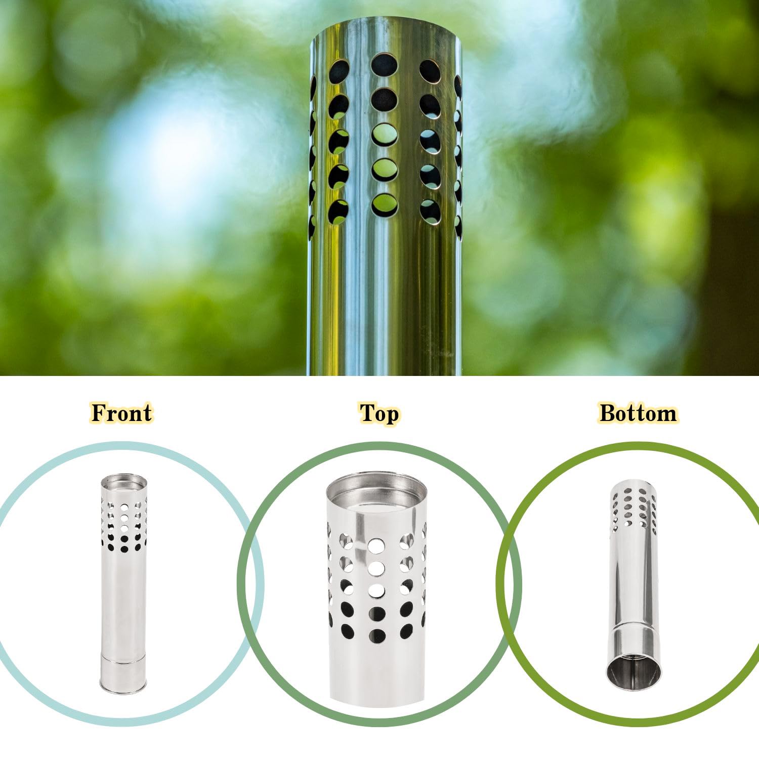 Stainless Steel Tent Stove Chimney Pipe Kit Single Wall, Spark Arrestor, Rain Caps, 2.36 Inch/6cm Chimney Pipes For Camping Stove, Damper Pipe - View #7
