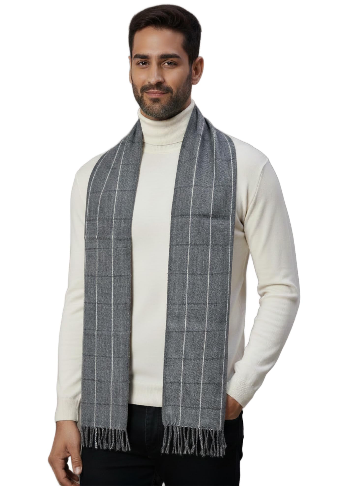 Soft Woollen Muffler for Men, Winter Neck Wrap Scarf, Fashion Accessory for Men Gifting-image-8