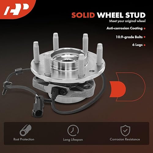 Miniatura 7 de A-Premium Par 2 Conjunto de buje de rodamiento de rueda delantera con ABS compatible con Chevy Trailblazer EXT SSR GMC Envoy XL XUV Olds Bravada