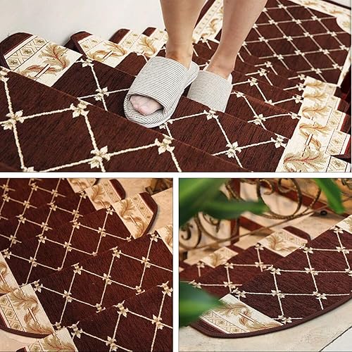 Miniatura 7 de Seloom Alfombra lavable antideslizante con parte trasera de goma antideslizante especializada para peldaños de madera de interiores (25.5 x 9.5