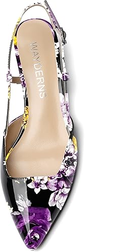 Miniatura 3 de WAYDERNS Zapatos de tacón bajo con correa de tobillo y puntera puntiaguda para mujer, 1.5 pulgadas