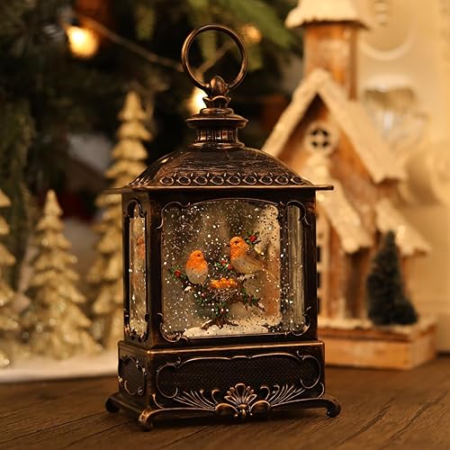 Miniatura 5 de Linterna de decoración de Navidad con forma de globo de nieve, enchufe iluminado brillante, 3 pilas AA y alimentado por USB, linterna de globo