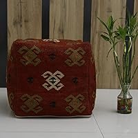 Vista 10 de Trade Star Funda tejida a mano para puf kilim, funda decorativa para puf de asiento hecho a mano, funda de puf otomano de lana de yute auténtico