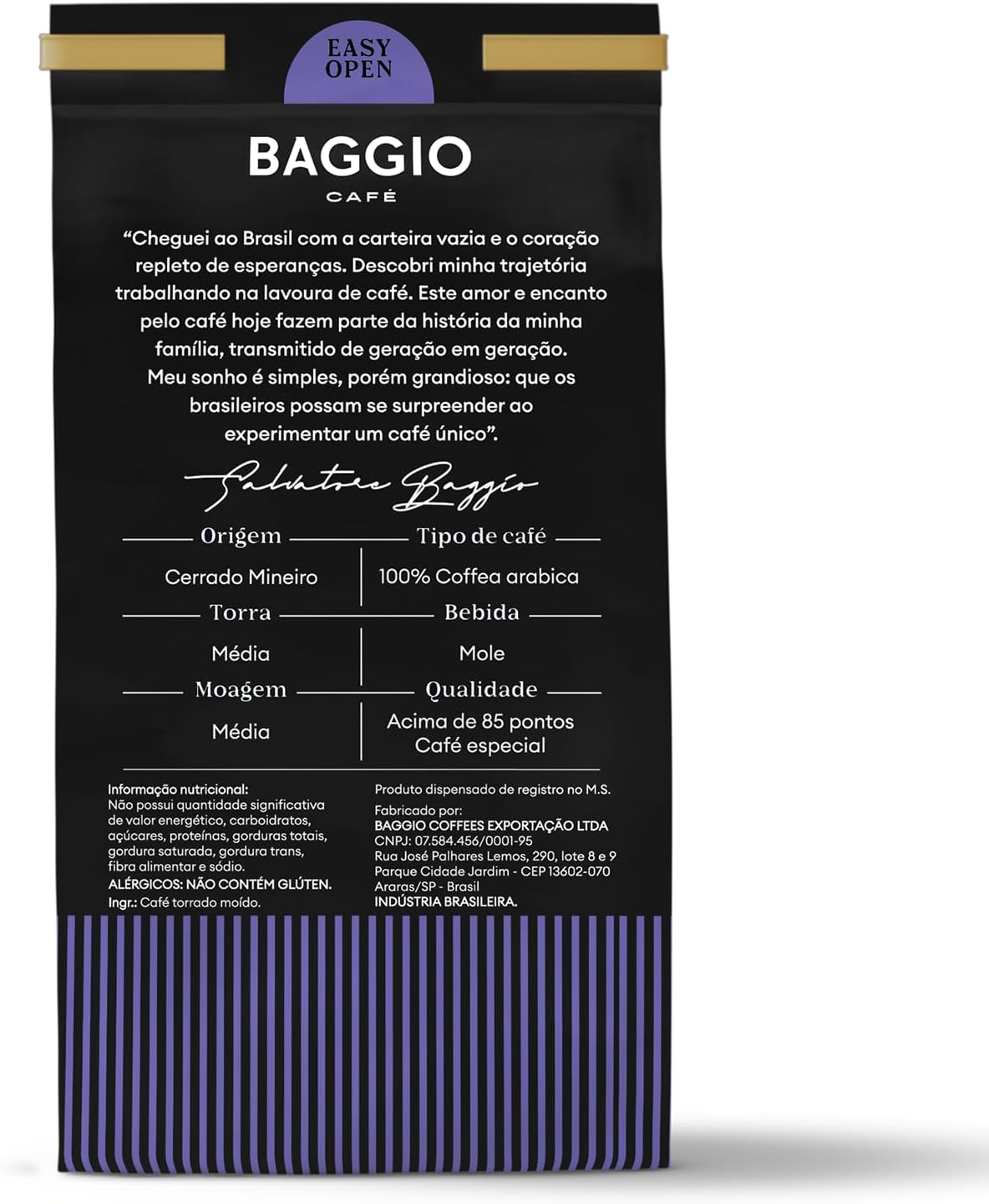 Baggio Café Café Torrado e Moído Espresso 250g