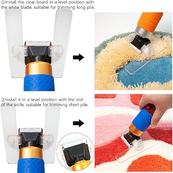 Tufting Trimmer Kit - Low Noise Carpet Clippers with Adjustable Speed, Limit Combs, Blades & Shearing Guide Tool for Rug Shears