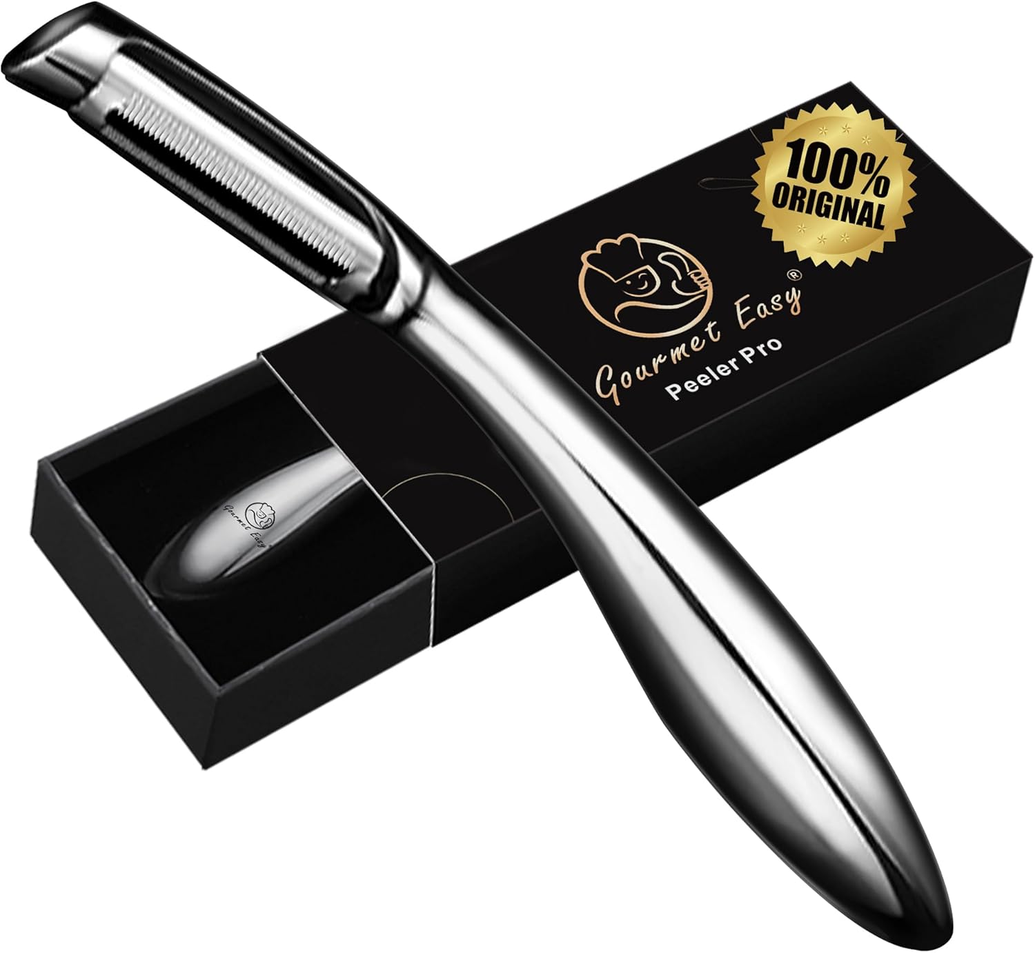 Gourmet Easy Ultimate Kit - Garlic Press + Meat Tenderizer + Juicer + I & Y Peeler Stainless Steel 5 YEARS Warranty