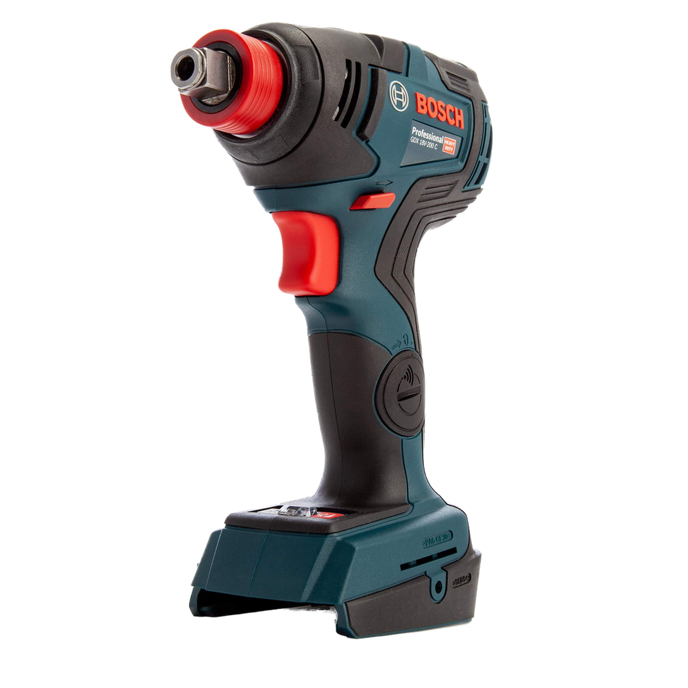 18V System Cordless Impact Driver GDX 18V-200 C (max. torque: 200 Nm, 1/4" internal hexagon, 1/2" external square, without battery/charger)