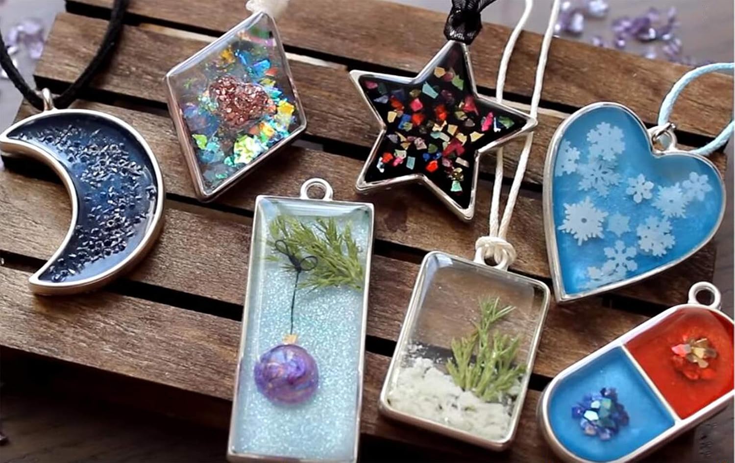 LANBEIDE 30PCS Bezel Open Back Pendant Blanks Charms Hollow Mold Pendant Assorted Geometric Frame Pendant DIY Crafts for Resin Jewelry Making