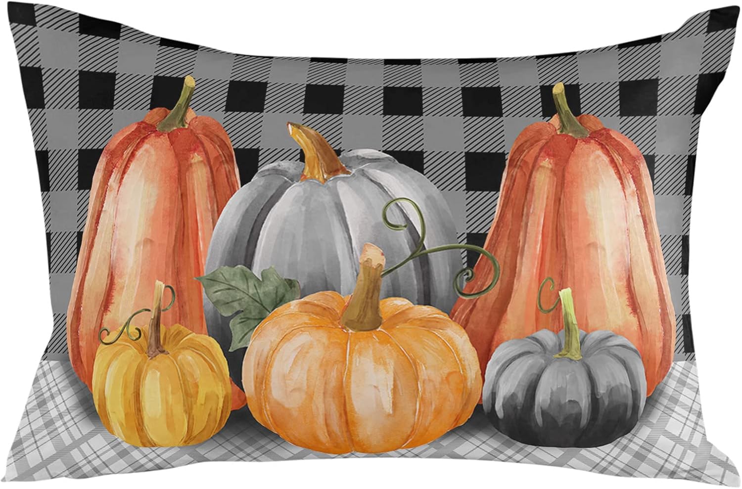 Pillow Covers 24x36 Inch - Body Fall Pumpkin Black Gray Lattice Soft Brushed Microfiber Pillowcases with Hidden Zipper Closure Bed Pillow Shams for Bedroom Sofa Car